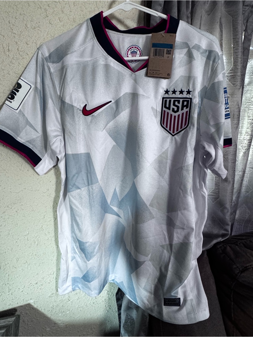Nike White USA Men's Soccer Jersey with Maroon Trim